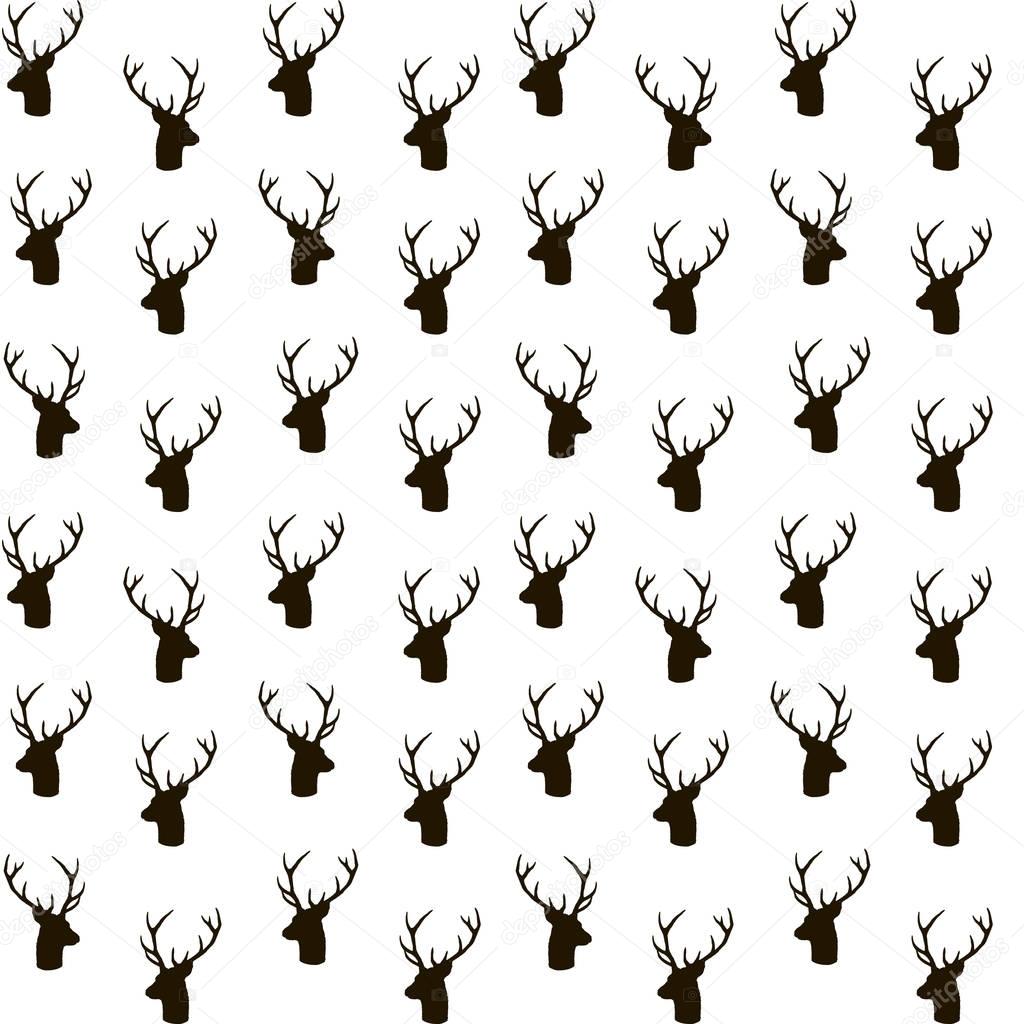  deers silhouette seamless pattern