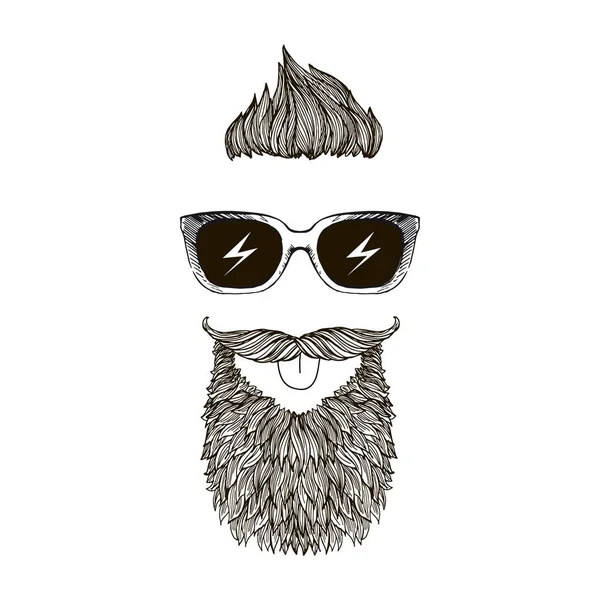 Retrato hipster hecho de accesorios — Vector de stock