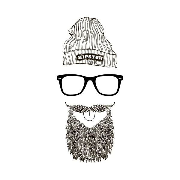 Hipster portret gemaakt van accessoires — Stockvector
