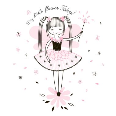 sevimli küçük çiçek perisi