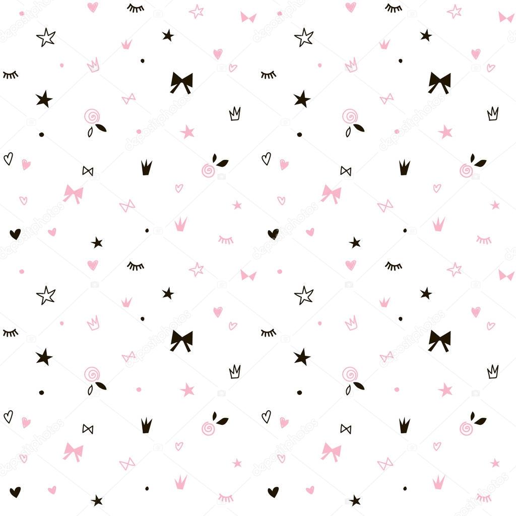 seamless doodle nursery pattern