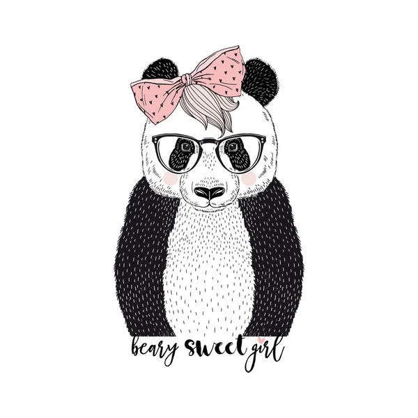 Beary söt panda — Stock vektor