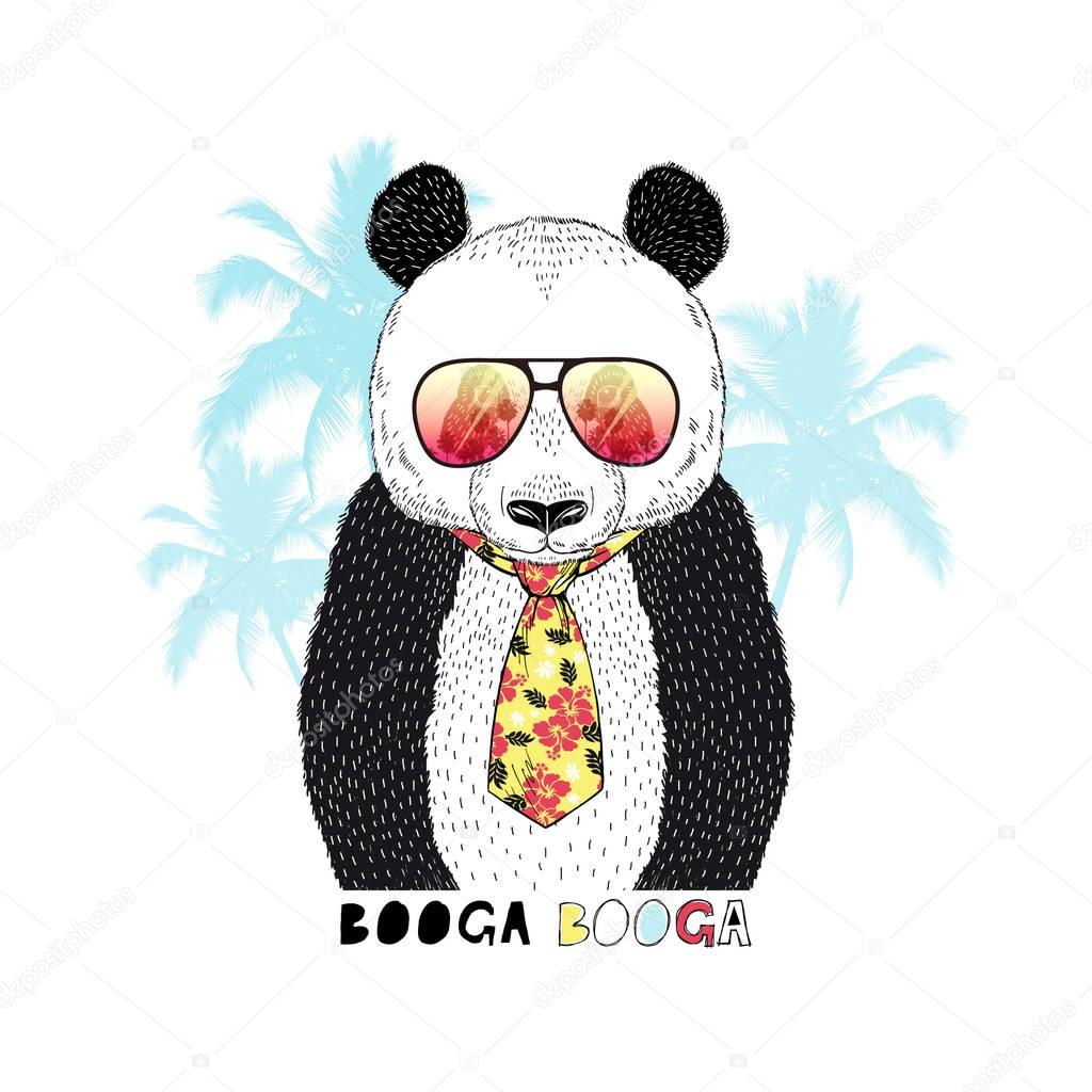 panda bear on summer vacation