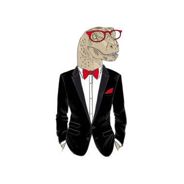 smokin içinde giyinmiş dino 