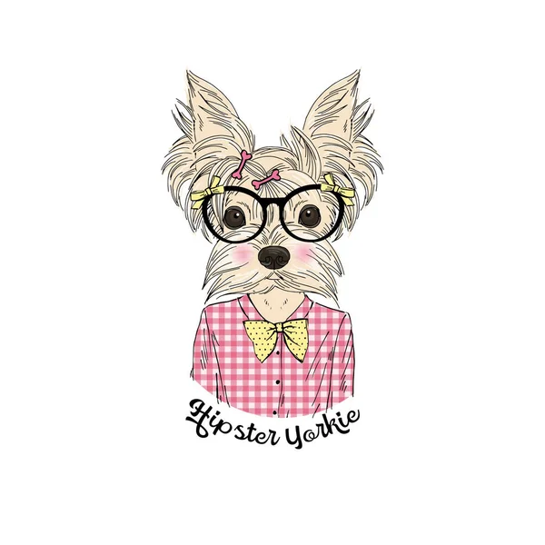 Lindo retrato de yorkshire terrier — Vector de stock