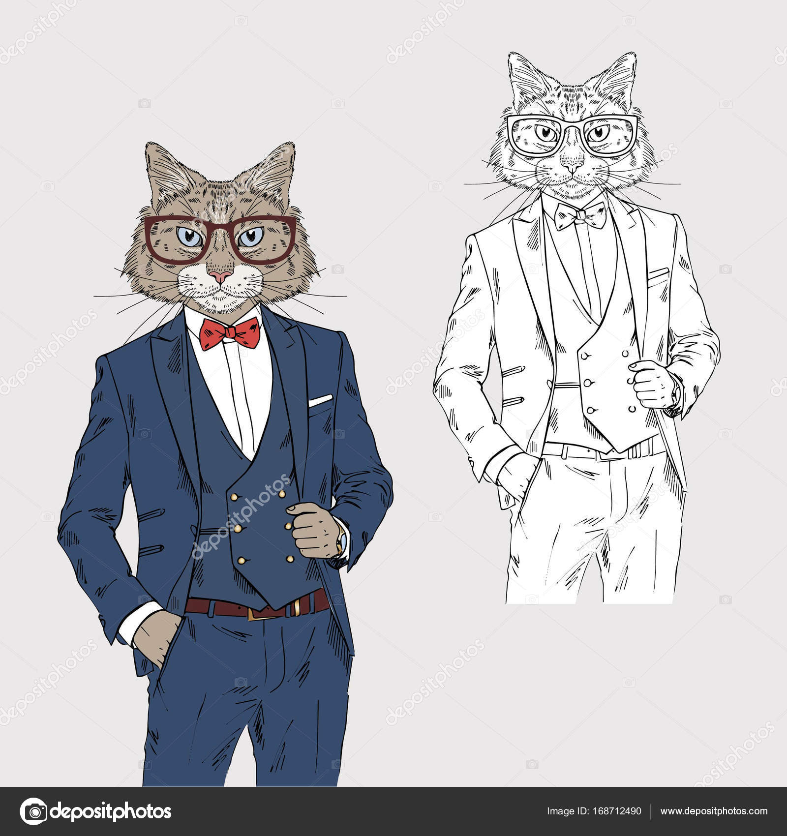 Cat man in classy style Stock Vector Image by © #168712490