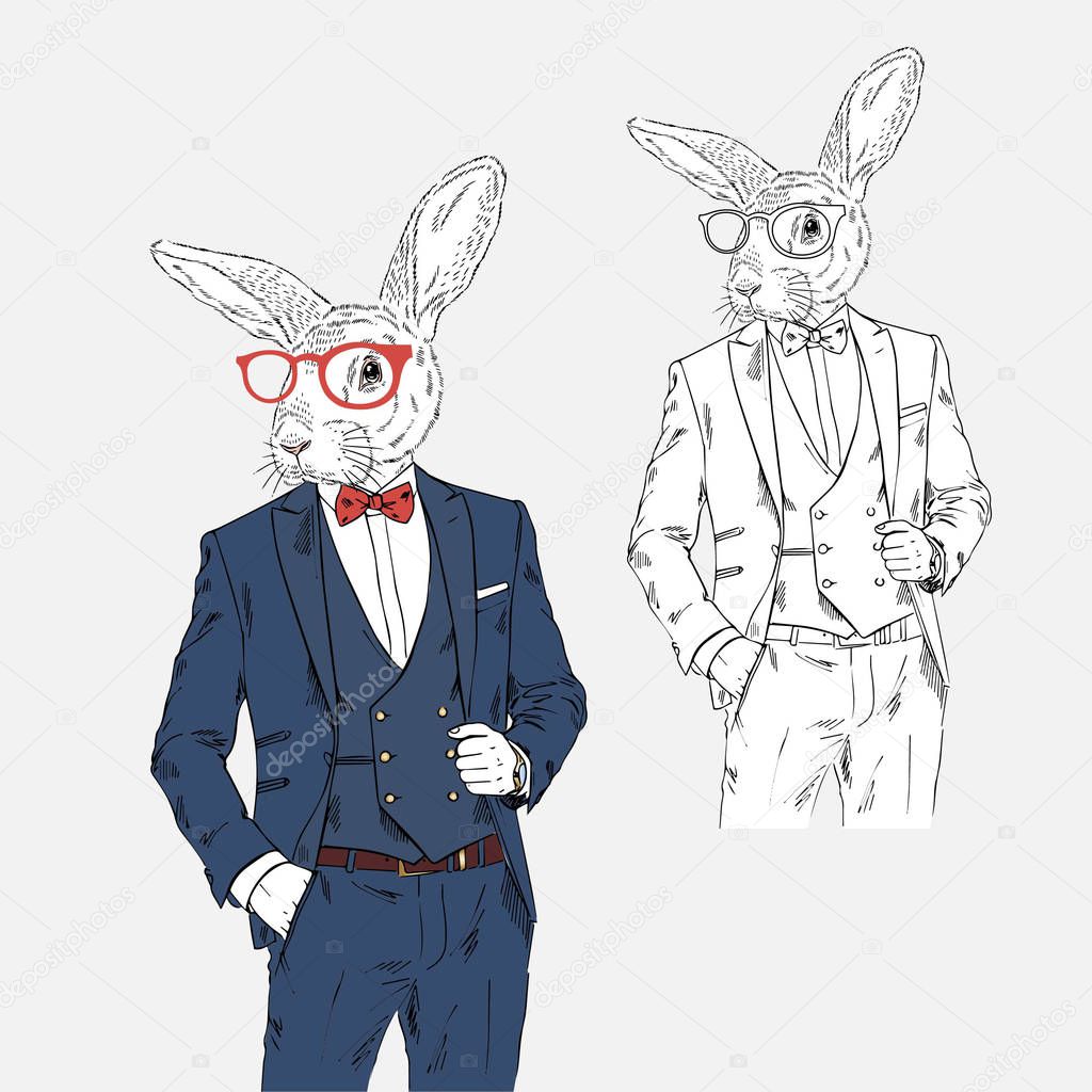 bunny man in classy style