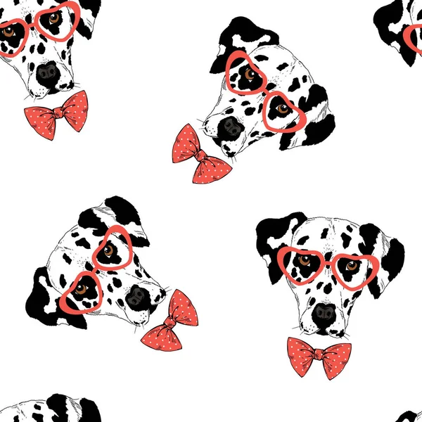Dalmatien chien motif sans couture — Image vectorielle