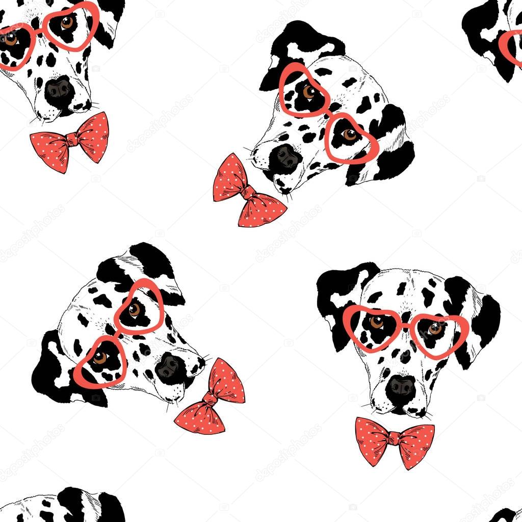  Dalmatian doggy seamless pattern