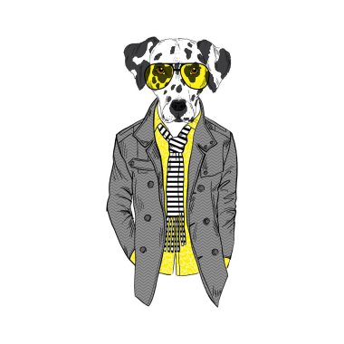 Dalmaçyalı türü Hipster illüstrasyonu.