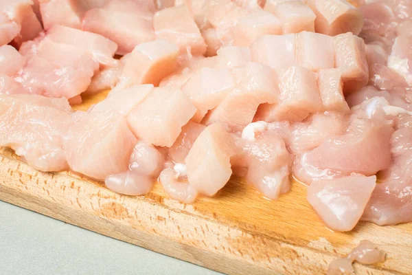 Sliced Chicken Fillets Wooden Board — Stock Photo, Image