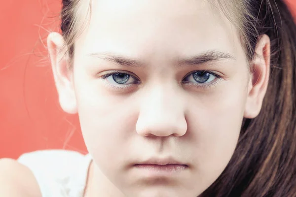 Portrait Sad Offended Girl Concept Child Abuse — Stock Photo, Image