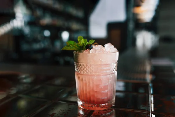 Alcoholic Blueberry Cocktail Bar Background Closeup — Stock Photo, Image