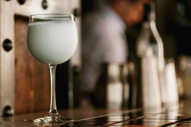 Tezgahta Sgroppino kokteyli var. Yakın plan..