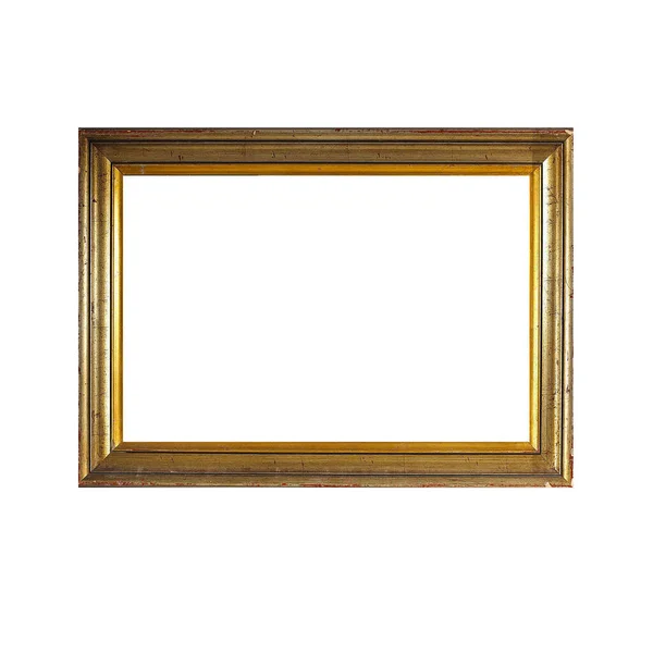 Antieke Oude Gebruikte Gouden Look Houten Frame Vintage Fotolijstje — Stockfoto