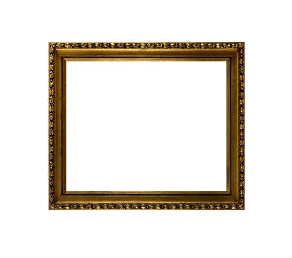Isolated Photo Frame, Golden Antique Photo Frame, Vintage Frame. — Stock Photo, Image