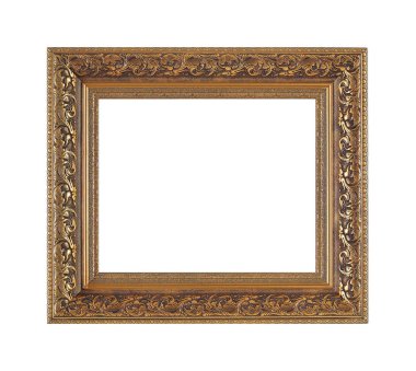 İzole Fotoğraf Çerçevesi, Altın Antika Fotoğraf Çerçevesi, Eski Çerçeve. İzole Fotoğraf Çerçevesi, Altın Antika Fotoğraf Çerçevesi, Eski Çerçeve. Eski ve Kullanılmış Fotoğraf Çerçevesi.