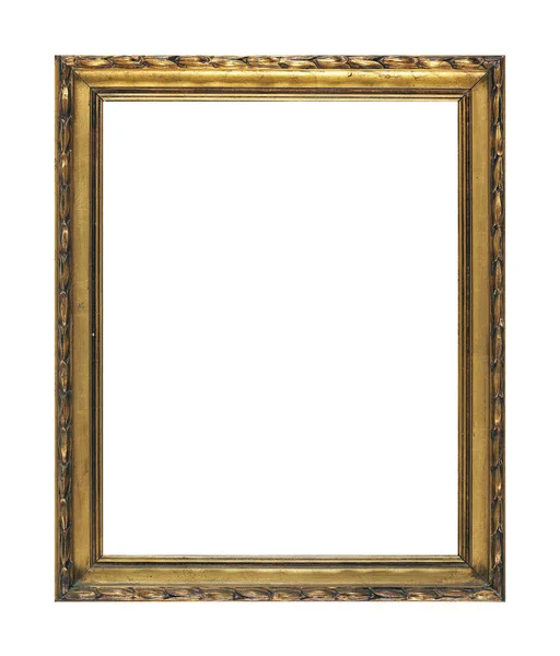 Isolated Photo Frame, Golden Antique Photo Frame, Vintage Frame. Old and Used Photo Frame. — Stock Photo, Image