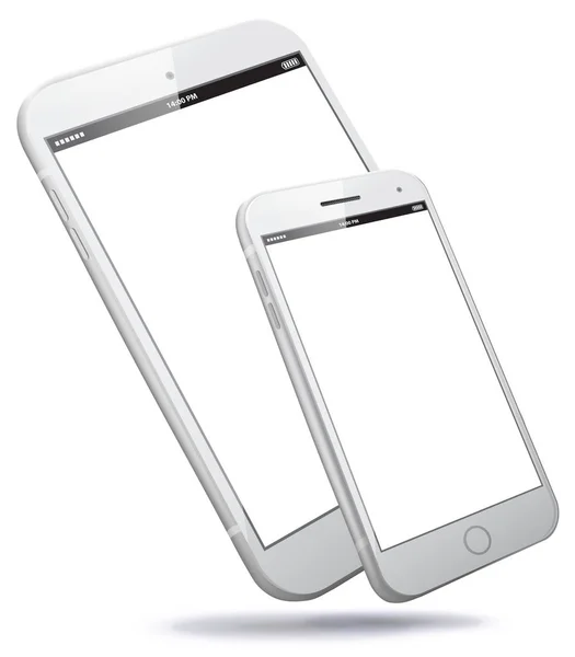 Gambar White Mobile Phone dan Tablet Computer Vector - Stok Vektor