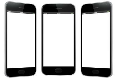 Siyah Cep Telefonu Vektör İllüstrasyonu