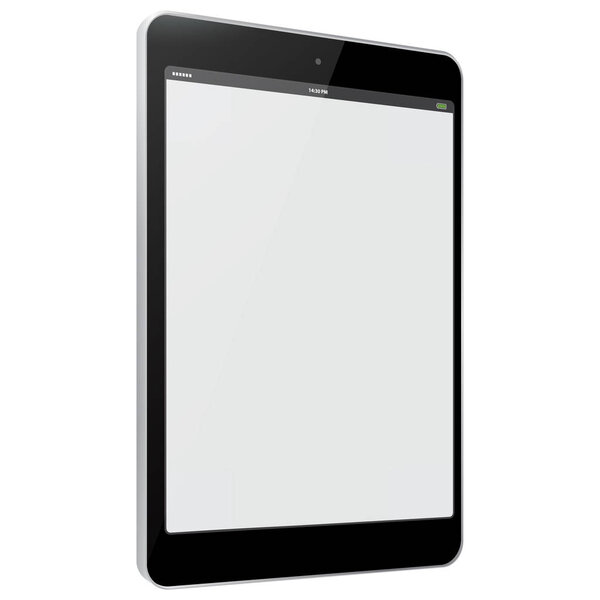 Tablet Computer Side View Vector Illustration.