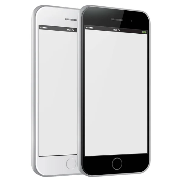 Téléphone intelligent blanc et noir — Image vectorielle