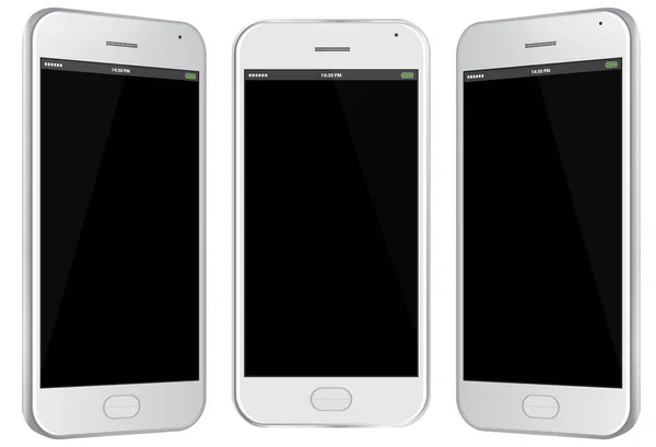 Bílý mobilní telefon vektorové ilustrace — Stockový vektor