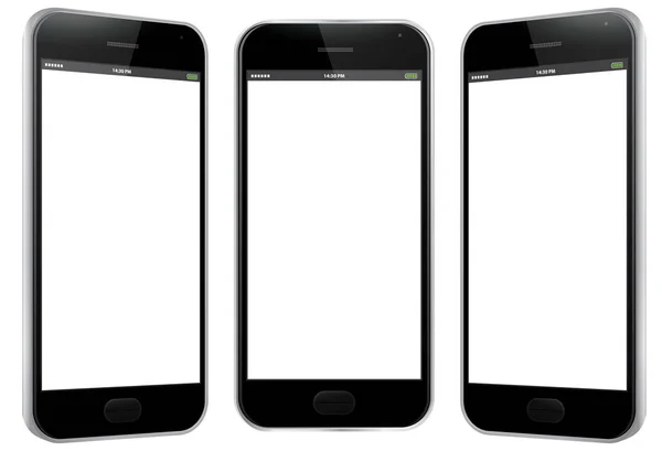 Zwarte mobiele telefoon Vector Illustratie — Stockvector
