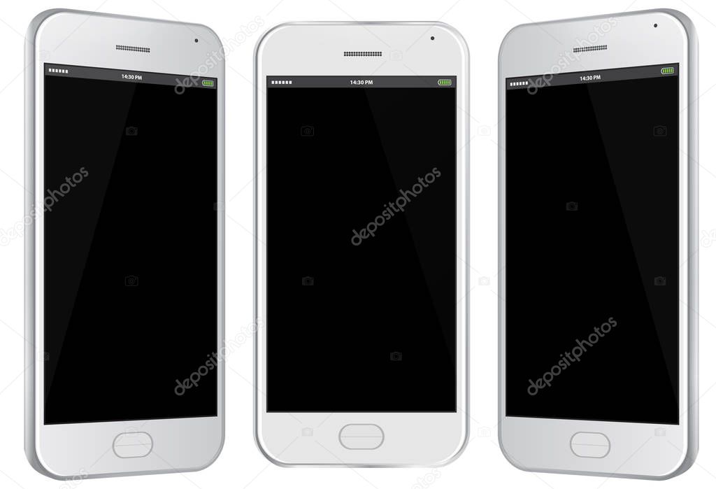 White Mobile Phone Vector Illustration