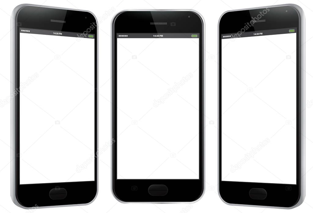 Black Mobile Phone Vector Illustration