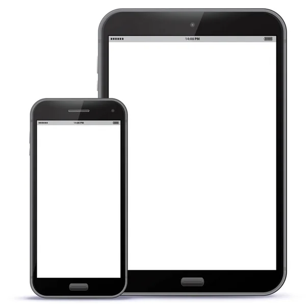 Siyah akıllı telefon ve Tablet Pc vektör çizim