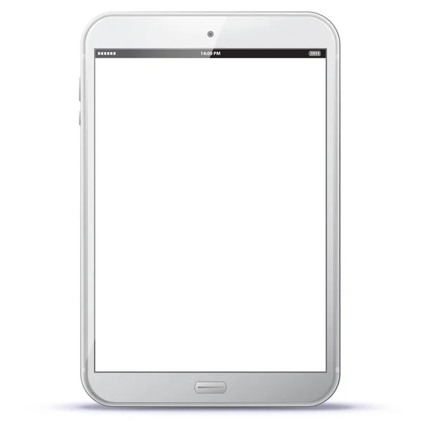 Branco Tablet PC Vector Ilustração — Vetor de Stock