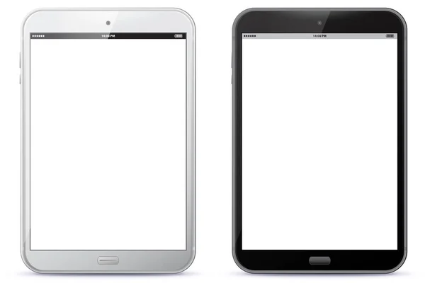 Siyah ve beyaz Tablet Pc vektör çizim.