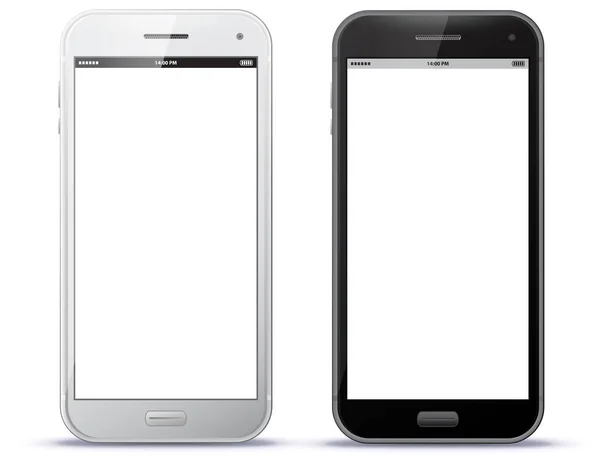 Beyaz ve siyah akıllı telefon vektör çizim