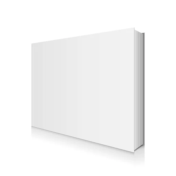 Blank, White Book Cover Vector Illustration. — Stock Vector