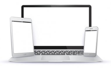 Dizüstü bilgisayar, Tablet Pc, cep telefonu vektör çizim.