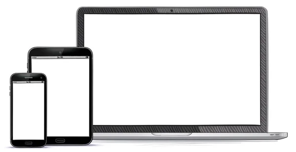 Dizüstü bilgisayar, Tablet Pc, cep telefonu el çizilmiş vektör çizim.