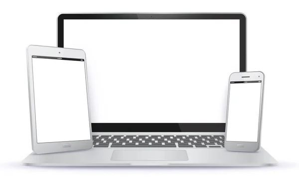 Dizüstü bilgisayar, Tablet Pc, cep telefonu vektör çizim.