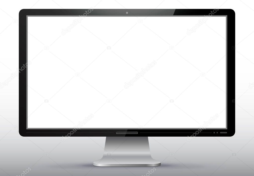 Computer Screen Vector Illustration.