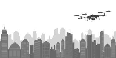 Uçan uçak ve Cityscape