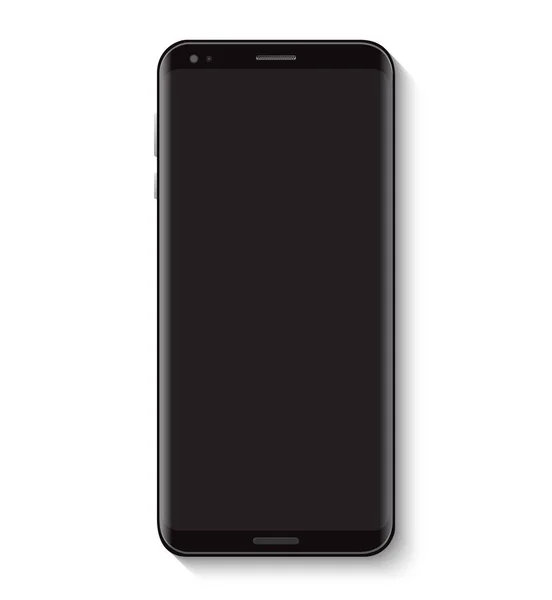 Fekete színű mobiltelefon felülnézet — Stock Vector