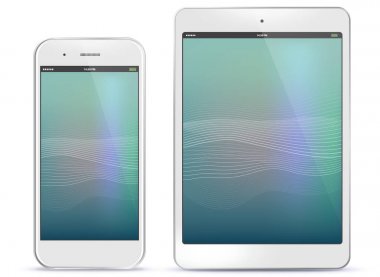 Cep telefonu ve Tablet bilgisayar vektör çizim ile soyut ekran
