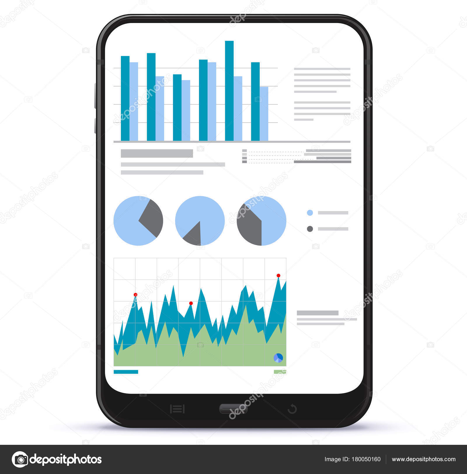 tablet computer screen financial charts graphs stock vector investment charts and graphs