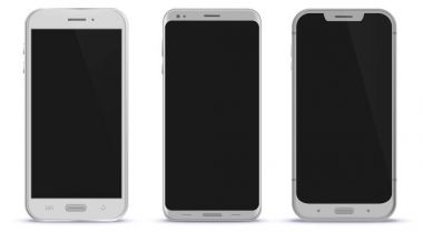 Beyaz akıllı telefonlar vektör çizim