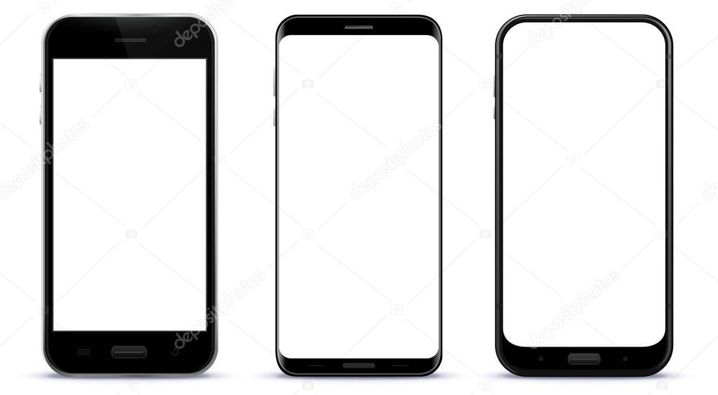Black Smart Phones Vector Illustration