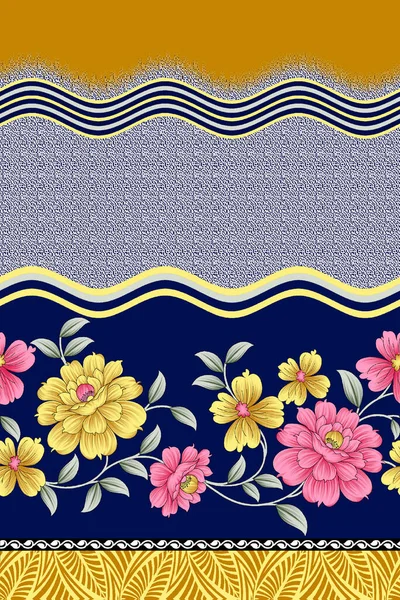 Blumen Blume Rand Design Hintergrund — Stockfoto