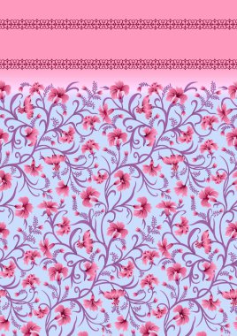 tekstil Hindistan çiçekli sınır tasarımı arka planı