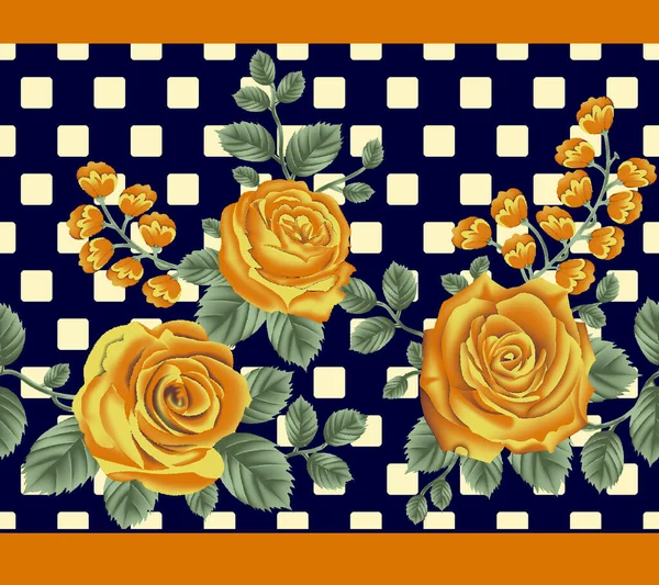 Textil Indio Floral Borde Diseño Marino Fondo — Foto de Stock