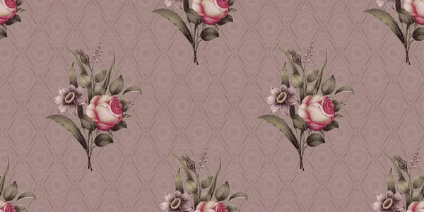 Seamless Floral Design Pattern Background — Stock Photo, Image