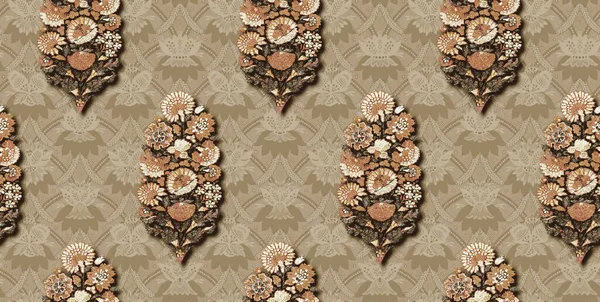 Nahtlose Mogul Blume Motiv Design Hintergrund — Stockfoto